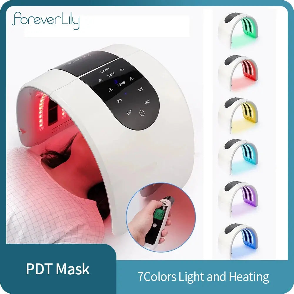 7 Color PDT LED Facial Mask Light Therapy Device Skin Tightening Machine Skin Rejuvenation Photon Device Black Spot Remover Vior Paris