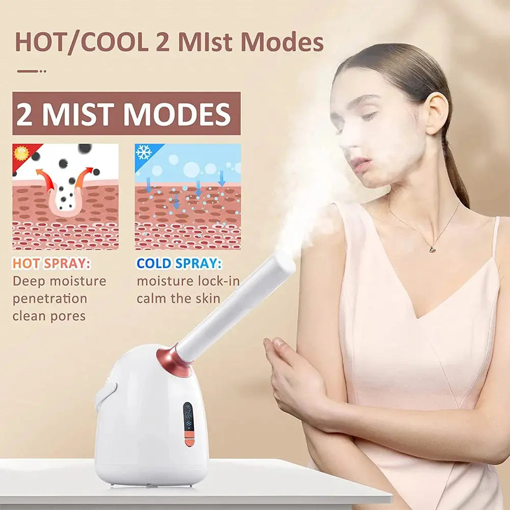 SPA Facial Steamer Hot/Cool Face Steamer Face Cleaner Moisturizing Nano Mist Sprayer Facial Anti-aging Wrinkle Sauna Humidifier Vior Paris