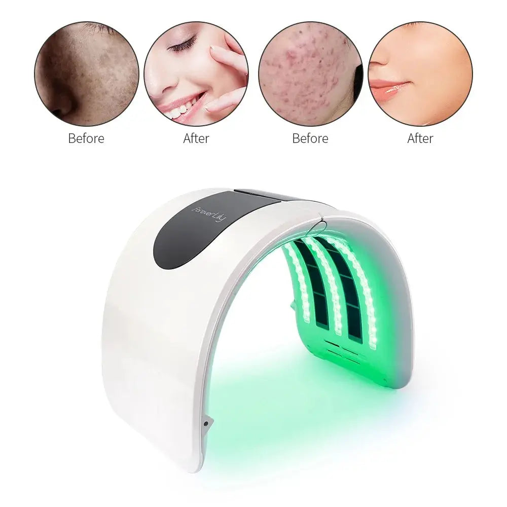 Foreverlily LED Phototherapy Beauty Equipment 7 Colors LED Photon Heating Therapy Facial Mask Skin Firm Spot Acne Remove Device Vior Paris