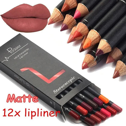 12 Shades Lip Liner Pencils - Premium Lip liner from My Store - Just $25.78! Shop now at Vior Paris