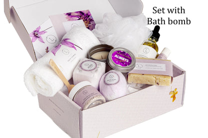 All Natural Lavender Gift Box with Bath Bomb and Shower Steamer - bath & body products Vior Paris