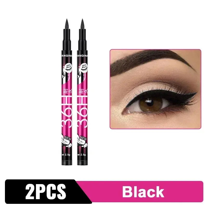 Black Liquid Eyeliner Waterproof Eyeliner Pencil 36H Long-Lasting Liquid Eye Liner Pen Quick-Dry No Blooming Cosmetics Tool - Vior Paris