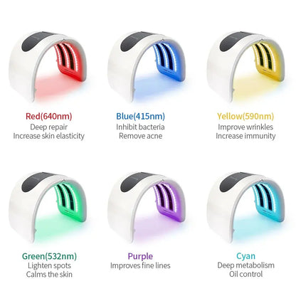 Foreverlily LED Phototherapy Beauty Equipment 7 Colors LED Photon Heating Therapy Facial Mask Skin Firm Spot Acne Remove Device Vior Paris